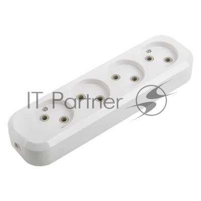 Розеточная колодка GSB-10-4-IP20 Classic, 10А, 4 места, без заземления, без выключателя, IP20 General