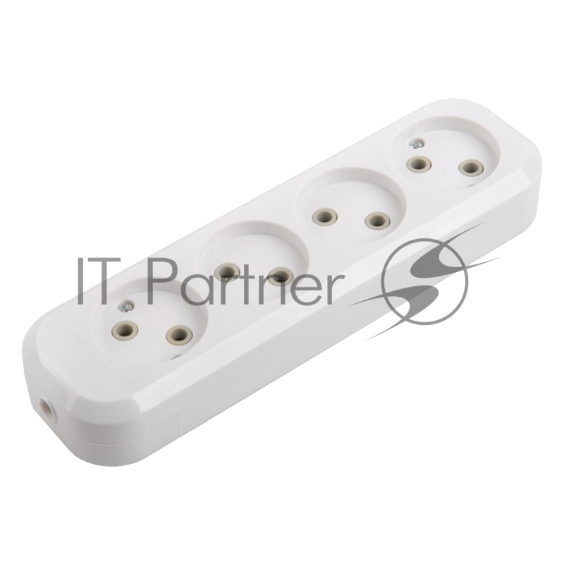 Розеточная колодка GSB-10-4-IP20 Easy, 10А, 4 места, без заземления, без выключателя, IP20