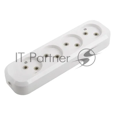 Розеточная колодка GSB-10-4-IP20 Easy, 10А, 4 места, без заземления, без выключателя, IP20