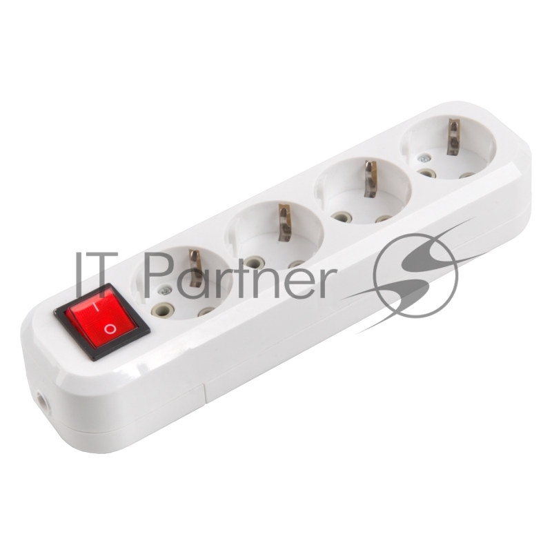 Розеточная колодка GSB-16-4-G-S-IP20 Easy, 16А, 4 места, с заземлением, c выключателем, IP20