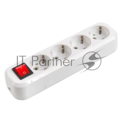 Розеточная колодка GSB-16-4-G-S-IP20 Easy, 16А, 4 места, с заземлением, c выключателем, IP20