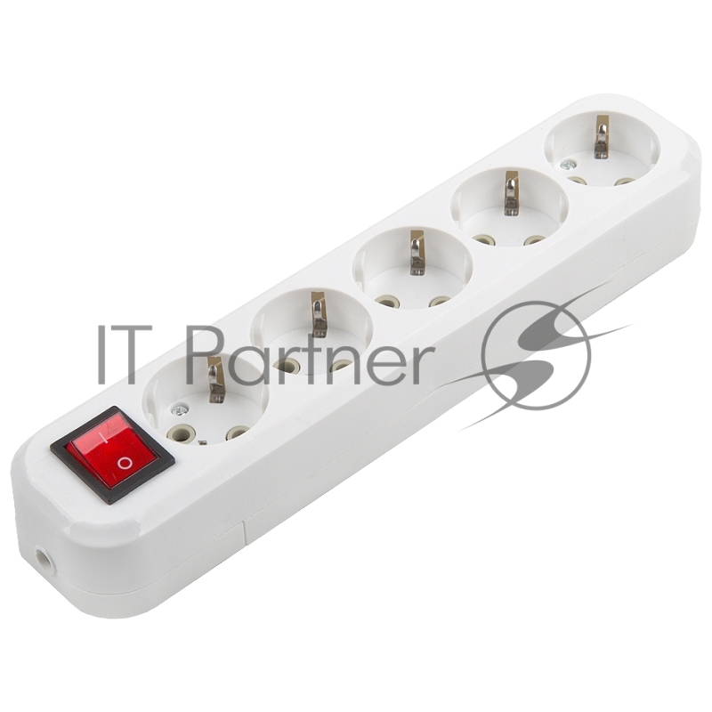 Розеточная колодка GSB-16-5-G-S-IP20 Easy, 16А, 5 мест, с заземлением, c выключателем, IP20
