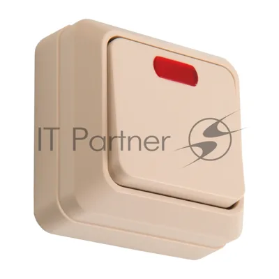 Выключатель 1-кл. открытой установки с подсветкой IP20 10А, слоновая кость Альфа General