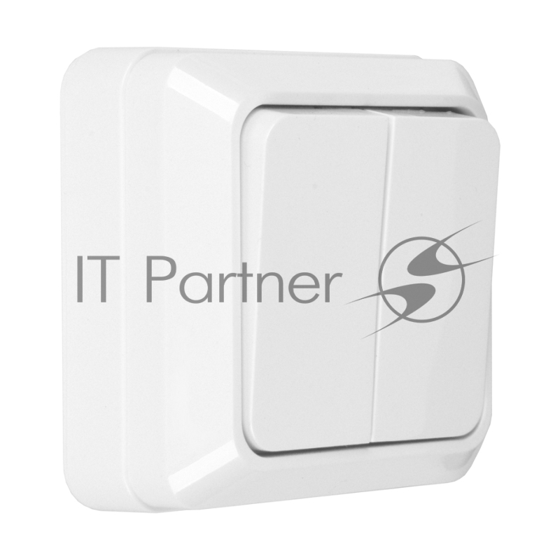 Выключатель 2-кл. открытой установки IP20 10А, белый Альфа General