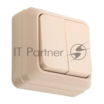 Выключатель 2-кл. открытой установки IP20 10А, слоновая кость Альфа General