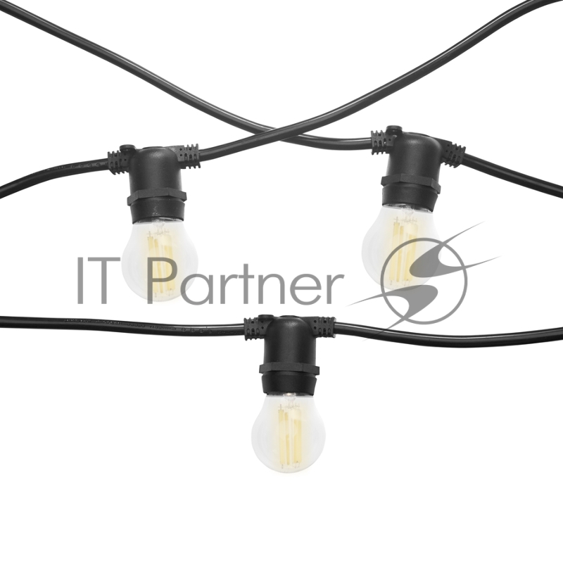 Гирлянда Белт Лайт Gen-Beltlight-10M-20E27-IP65 Black (Шаг 50См/16а/2*1,5mm +3m шнур)