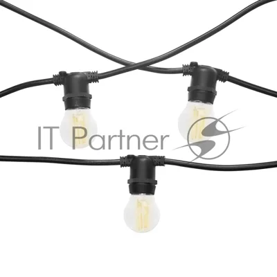 Гирлянда Белт Лайт Gen-Beltlight-10M-30E27-IP65 Black (Шаг 30См/16а/2*1,5mm +3m шнур)
