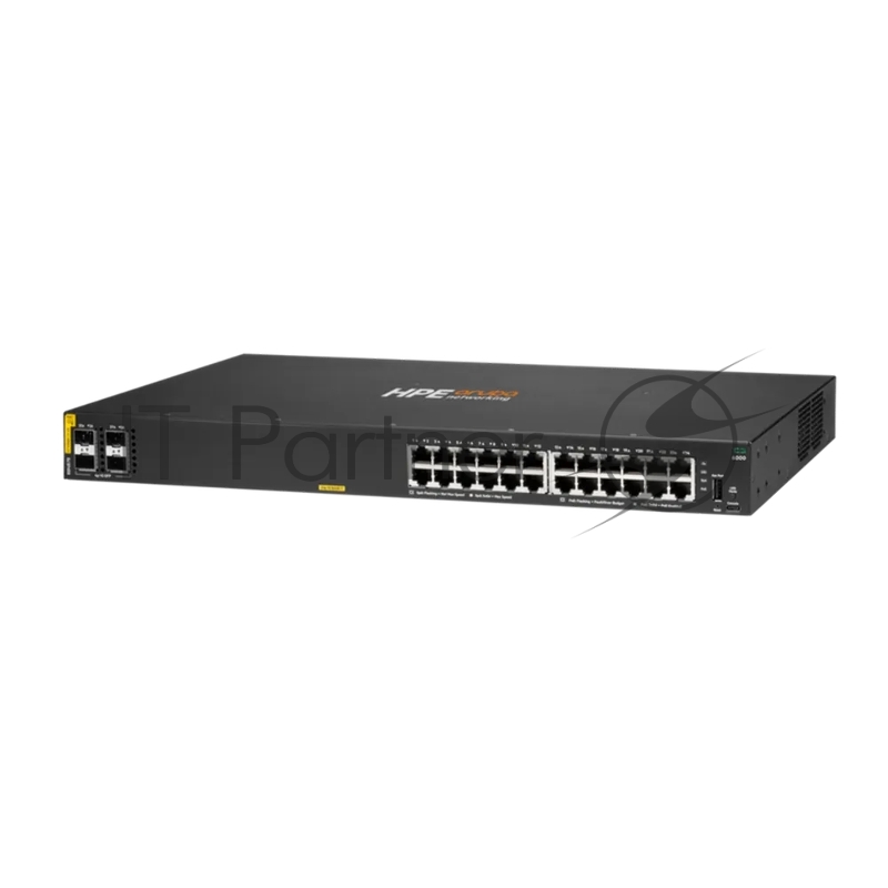 Коммутатор HPE Aruba Networking CX 6000 24G Class4 PoE 4SFP 370W, 24×1 Гбит/с PoE+ + 4×1 Гбит/с SFP, управляемый