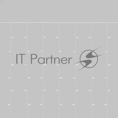 Гирлянда светодиодная Занавес 3х2м 264 LED БЕЛЫЙ прозрачный ПВХ IP44 эффект мерцания 22 нити 12 LED/нить NEON-NIGHT