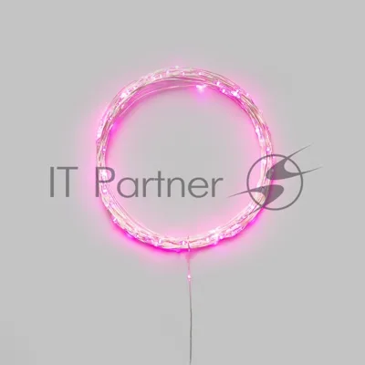 Гирлянда светодиодная Роса 10м 100 LED РОЗОВЫЙ IP20 3хАА (в комплект не входят) NEON-NIGHT