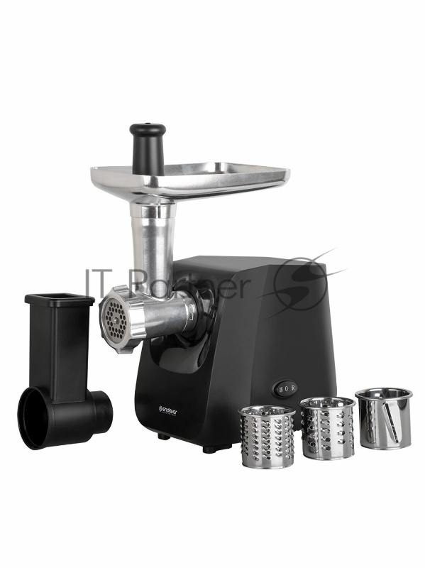 Мясорубка электрическая Endever Sigma-116 черный, 2600 Вт, 2.0 кг/мин, реверс, защита от перегрузки, металлический лоток, насадки - 5