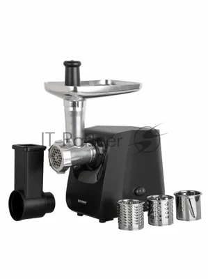 Мясорубка электрическая Endever Sigma-116 черный, 2600 Вт, 2.0 кг/мин, реверс, защита от перегрузки, металлический лоток, насадки - 5