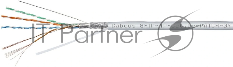Кабель Cabeus SFTP-4P-CAT.5E-PATCH-GY кат.5E SF/UTP 4 пары 0.6AWG PVC внутренний 305м серый