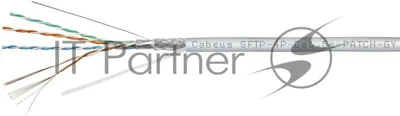 Кабель Cabeus SFTP-4P-CAT.5E-PATCH-GY кат.5E SF/UTP 4 пары 0.6AWG PVC внутренний 305м серый