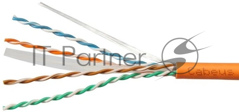 Кабель информационный Cabeus UTP-4P-CAT.6-SOLID-LSZH-100 кат.6 U/UTP 4 пары LSZH внутренний 100м оранжевый