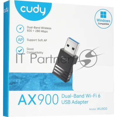 Адаптер Wi-Fi AX900 Wi-Fi USB Adapter, 802.11ax/ac/a/b/g/n, 600Mbps at 5GHz + 286Mbps at 2.4GHz, USB 2.0, Auto driver installation on Windows 7/10/11, Manual driver installation for other OS;Windows 7/10/11, Linux Kernel 3.10~6.8, UOS, Kylin OS V4 and V10;