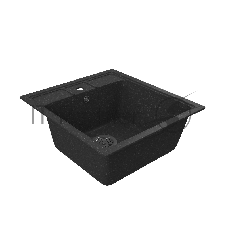 Мойка для кухни BAU Stil Black stone 45х50, выпуск с сифоном в комплекте, черный камень
