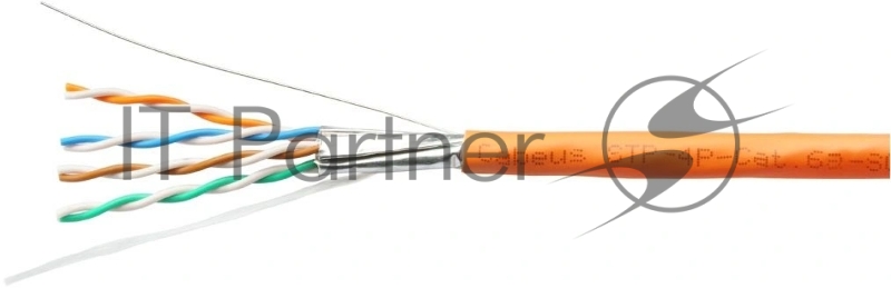 Кабель информационный Cabeus STP-4P-CAT.6A-SOLID-IN-LSZH кат.6A U/FTP 4 пары 0.55AWG LSZH внутренний 305м оранжевый