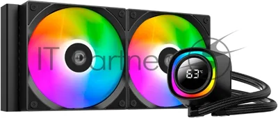 Система жидкостного охлаждения ID-Cooling FX240 TD, 240 мм, 2x120 мм, 300-2000 об/мин, 27.2 дБ, 4-pin PWM, 300 Вт, ARGB, черный