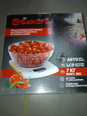 (Поврежденная упаковка) Весы кухон SAKURA SA-6068G 7кг элек бел/зел