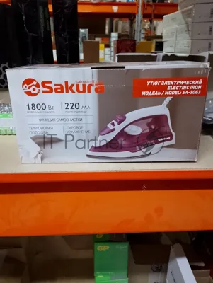 (Поврежденная упаковка) Утюг электро SAKURA SA-3063NG 1800Вт тефлон.подошва пар.увлажнение самоочист