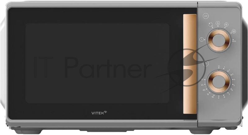 Микроволновая печь Vitek VT-MW1920 серый/золотистый, 20 л, 700 Вт, переключатели — поворотный механизм