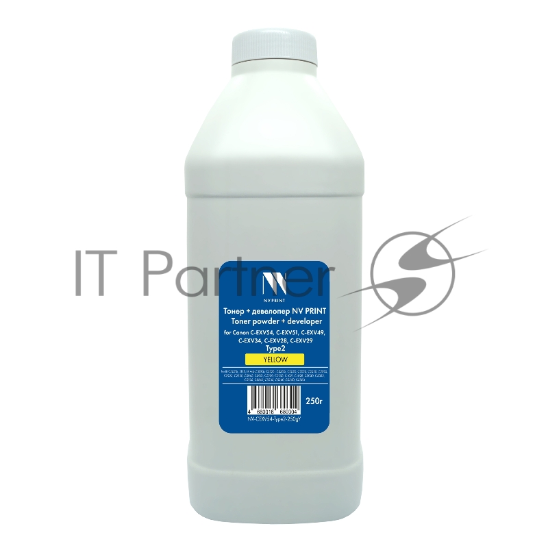 Тонер + девелопер NVPrint для Canon C-EXV54, C-EXV51, C-EXV49, C-EXV34, C-EXV28, C-EXV29 Type2 (250г) Yellow совместимый