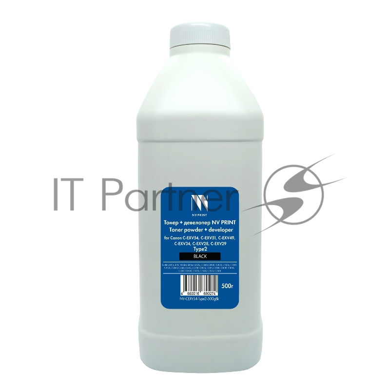 Тонер + девелопер NVPrint для Canon C-EXV54, C-EXV51, C-EXV49, C-EXV34, C-EXV28, C-EXV29 Type2 (500г) Black совместимый