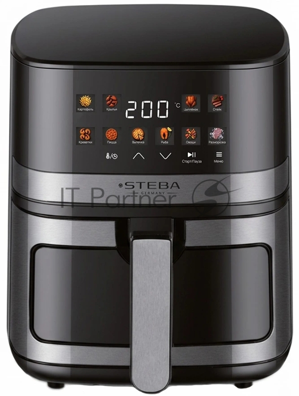 Аэрогриль Steba HF 1500 AIRIX черный/серебристый, 1400 Вт, 5 л, сенсор, 10 программ