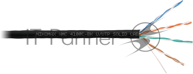Кабель информационный Nikomax NMC 4100C-BK кат.5E U/UTP 4 пары нг(А)-HF внутренний 305м черный