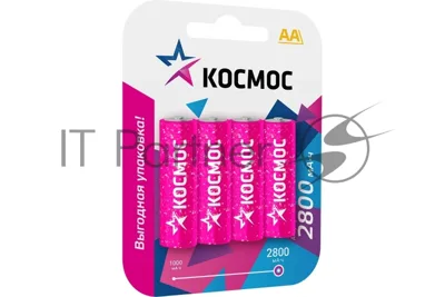 Аккумулятор AA/R6 2800мА.ч NI-MN BP-4 (блист.4шт) КОСМОС KOCR6NIMH2800MAH4BL