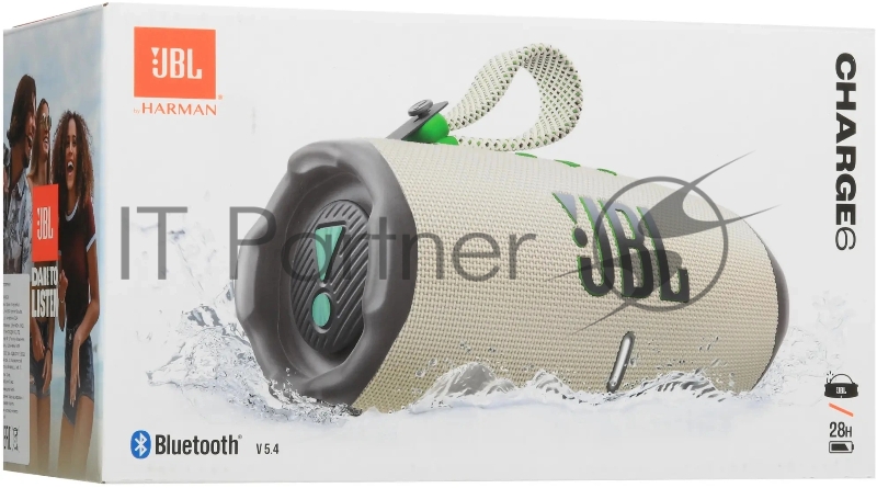 Колонка портативная JBL Charge 6 бежевый/зеленый 45W 1.0 BT 10м 7500mAh (JBLCHARGE6SAND)
