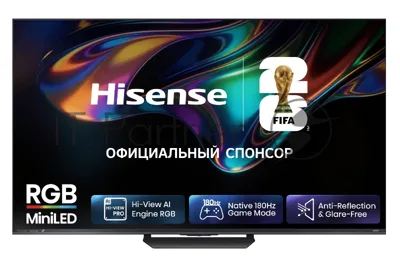 Телевизор Hisense 55" 55UR8S черный RGB Mini LED 4K UHD 180Hz Smart TV