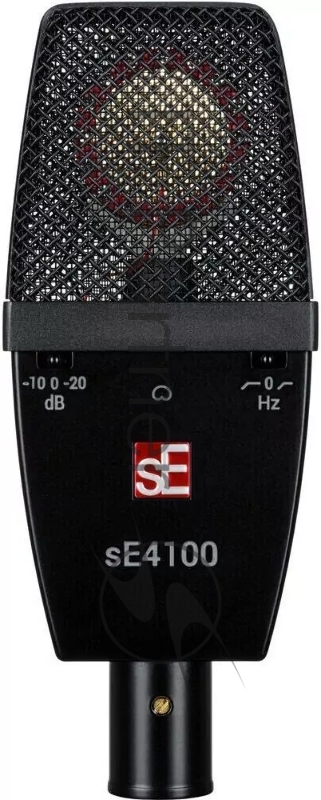 Микрофон конденсаторный sE Electronics SE 4100 универсальный с большой диафрагмой 1", 20 Гц - 20 кГц, кардиоида, комплектация: держатель "паук", резьбовой адаптер, металлический кейс