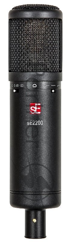 Микрофон конденсаторный sE Electronics SE 2200 20 Гц - 20 кГц, кардиоида, комплектация: металлический поп-фильтр, держатель типа паук, резьбовой переходник на микрофонную стойку