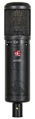 Микрофон конденсаторный sE Electronics SE 2200 20 Гц - 20 кГц, кардиоида, комплектация: металлический поп-фильтр, держатель типа паук, резьбовой переходник на микрофонную стойку