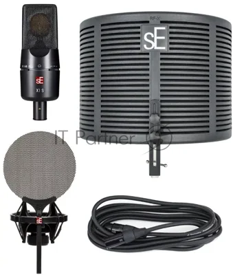 Микрофон конденсаторный sE Electronics X1 S STUDIO BUNDLE 20 Гц 20 кГц, кардиоида, комплектация: фильтр RF-Х, металлический поп-фильтр, держатель типа паук, 3-х метровый микрофонный кабель