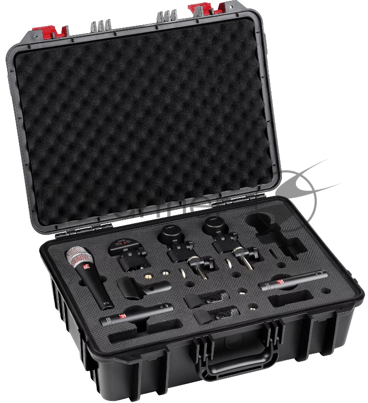 Набор микрофонов для ударной установки sE Electronics V PACK CLUB 1 х микрофон V KICK, 2 х микрофона V BEAT, 3 х крепления V CLAMP, 1 х микрофон V7 X, 2 х конденсаторных микрофона sE7, пластиковый кейс