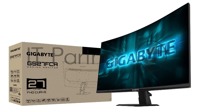 Монитор 27" Gigabyte GS27FCA VA 1920x1080, 200 Гц, 1 мс, 16:9, 250 кд/м², 2xHDMI, DisplayPort, HDR Ready, Flicker Free, Low Blue Light, изогнутый экран 1500R, черный