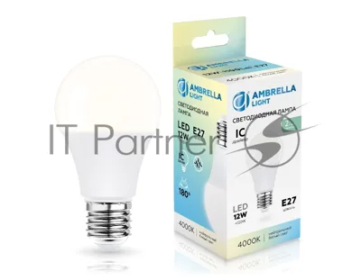 Лампа светодиодная 601204 LED A60 12W IC E27 4000K 175-265V