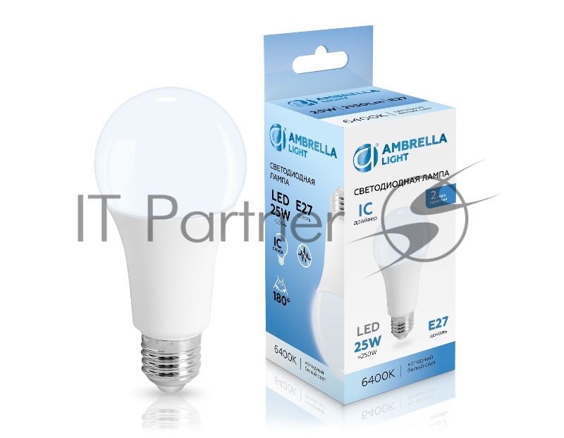 Лампа светодиодная 652506 LED A65 25W IC E27 6400K 175-265V