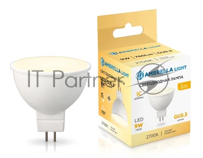 Лампа светодиодная Ambrella light 160903 LED MR16 9W IC GU5.3 2700K 175-265V
