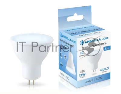 Лампа светодиодная Ambrella light 161306 LED MR16 13W IC GU5.3 6400K 175-265V
