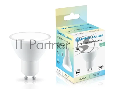 Лампа светодиодная	Ambrella light 180904 LED MR16 9W IC GU10 4000K 175-265V