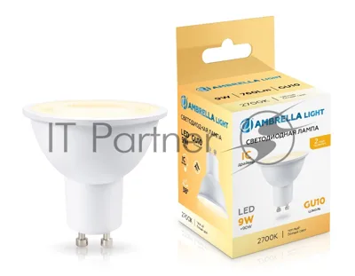 Лампа светодиодная	Ambrella light 190903 LED MR16 9W IC GU10 2700K 175-265V 38°