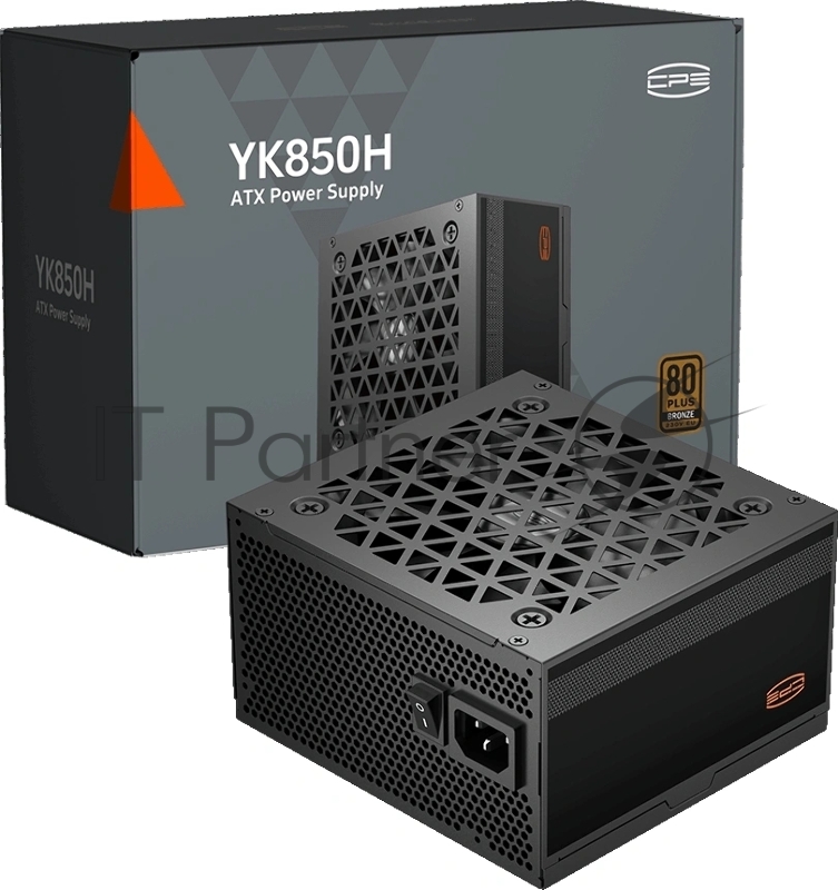 Блок питания PCCooler YK850H, 850Вт, 80+ Bronze, 120мм, немодульный, черный