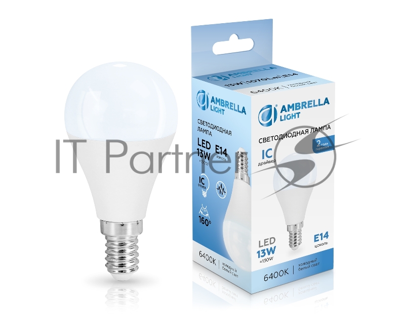 Лампа светодиодная	451316 LED P45 13W IC E14 6400K 175-265V