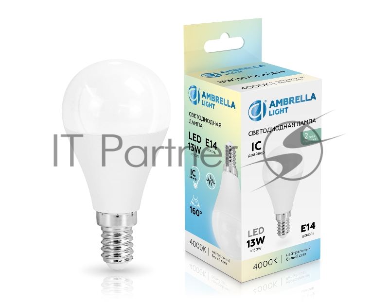Лампа светодиодная	451314 LED P45 13W IC E14 4000K 175-265V