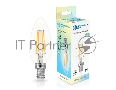 Лампа светодиодная 351514 Filament LED C35 15W E14 4000K 220-240V