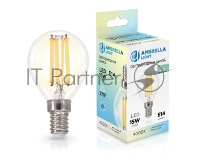 Лампа светодиодная 451534 Filament LED P45 15W E14 4000K 220-240V